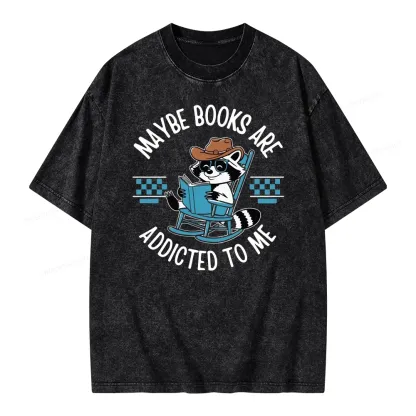 Pagewing Books Are Addicted To Me Unisex Washed T-shirt