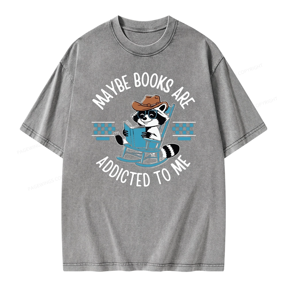 Pagewing Books Are Addicted To Me Unisex Washed T-shirt