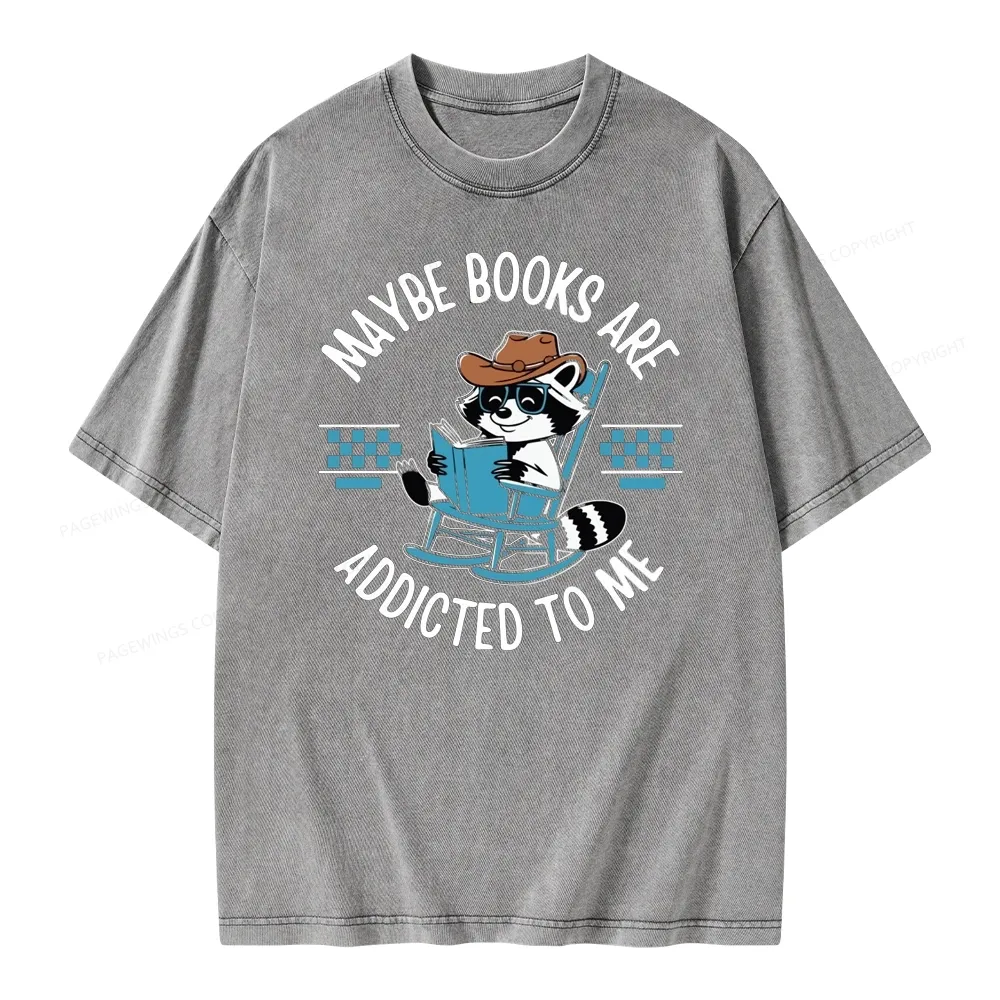Pagewing Books Are Addicted To Me Unisex Washed T-shirt