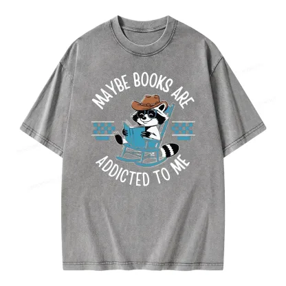 Pagewing Books Are Addicted To Me Unisex Washed T-shirt