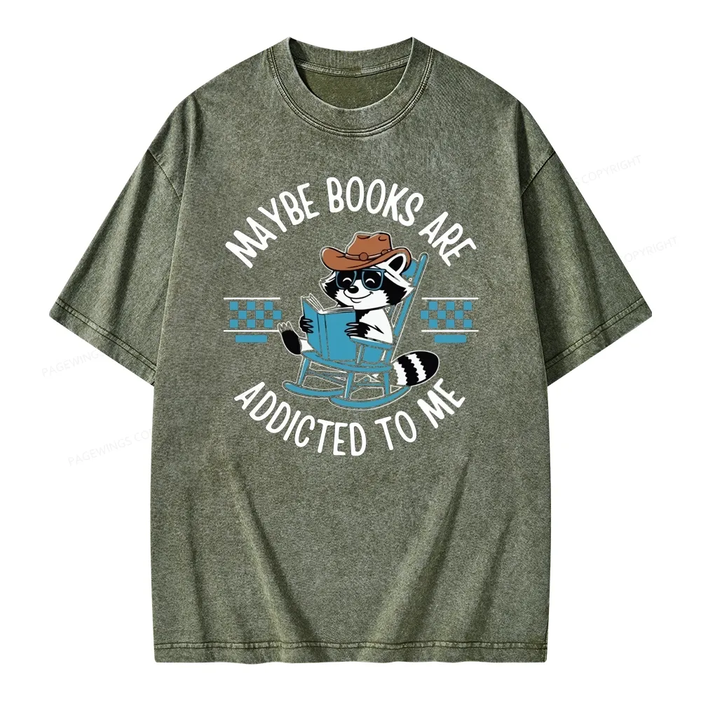 Pagewing Books Are Addicted To Me Unisex Washed T-shirt