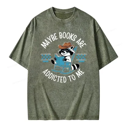 Pagewing Books Are Addicted To Me Unisex Washed T-shirt