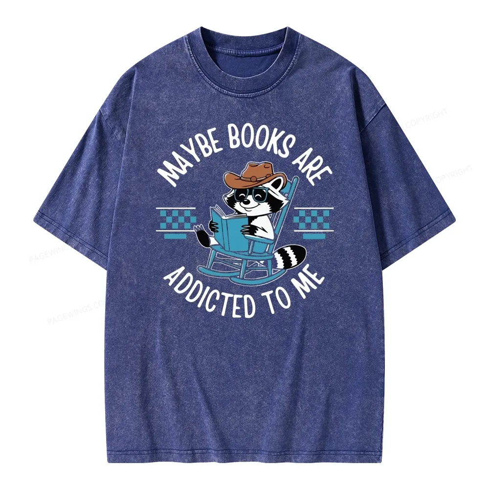 Pagewing Books Are Addicted To Me Unisex Washed T-shirt