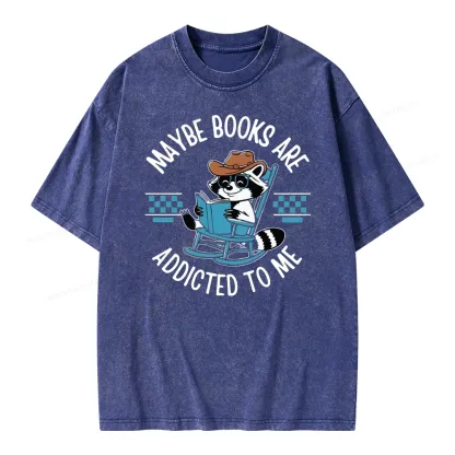 Pagewing Books Are Addicted To Me Unisex Washed T-shirt