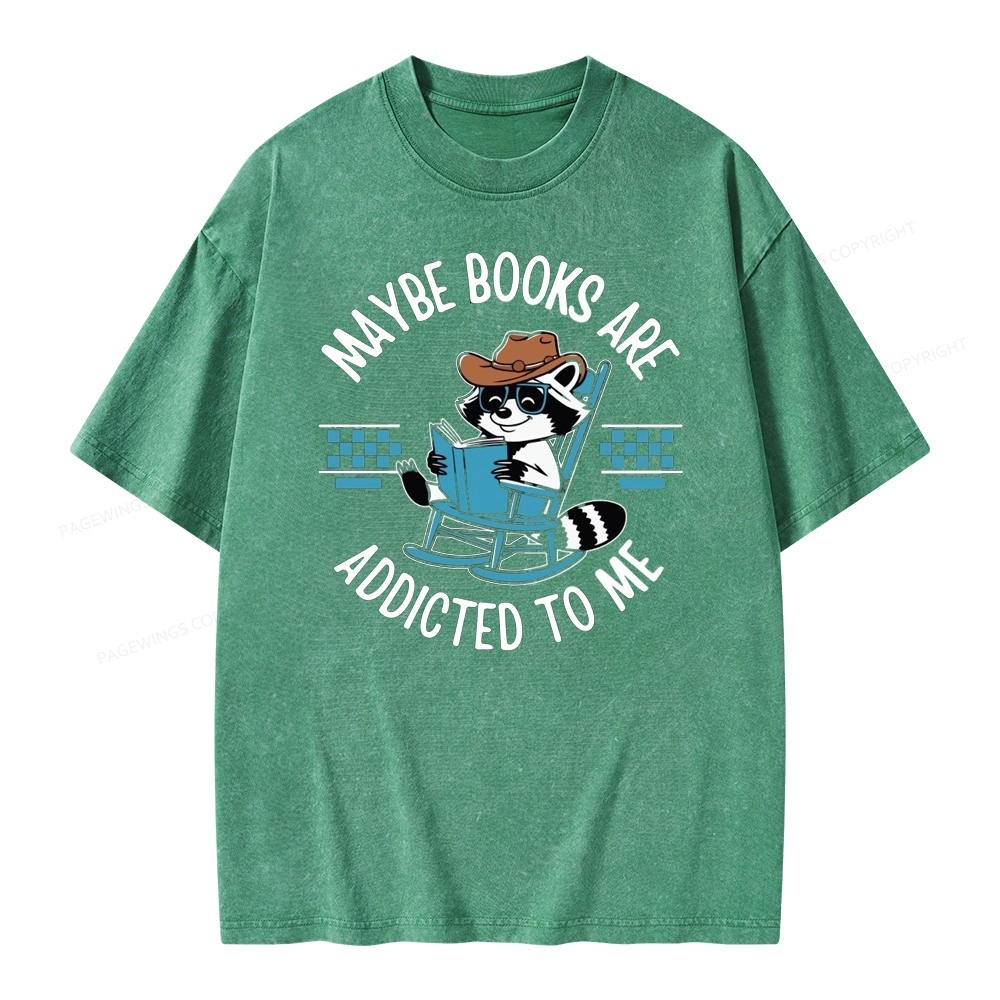 Pagewing Books Are Addicted To Me Unisex Washed T-shirt