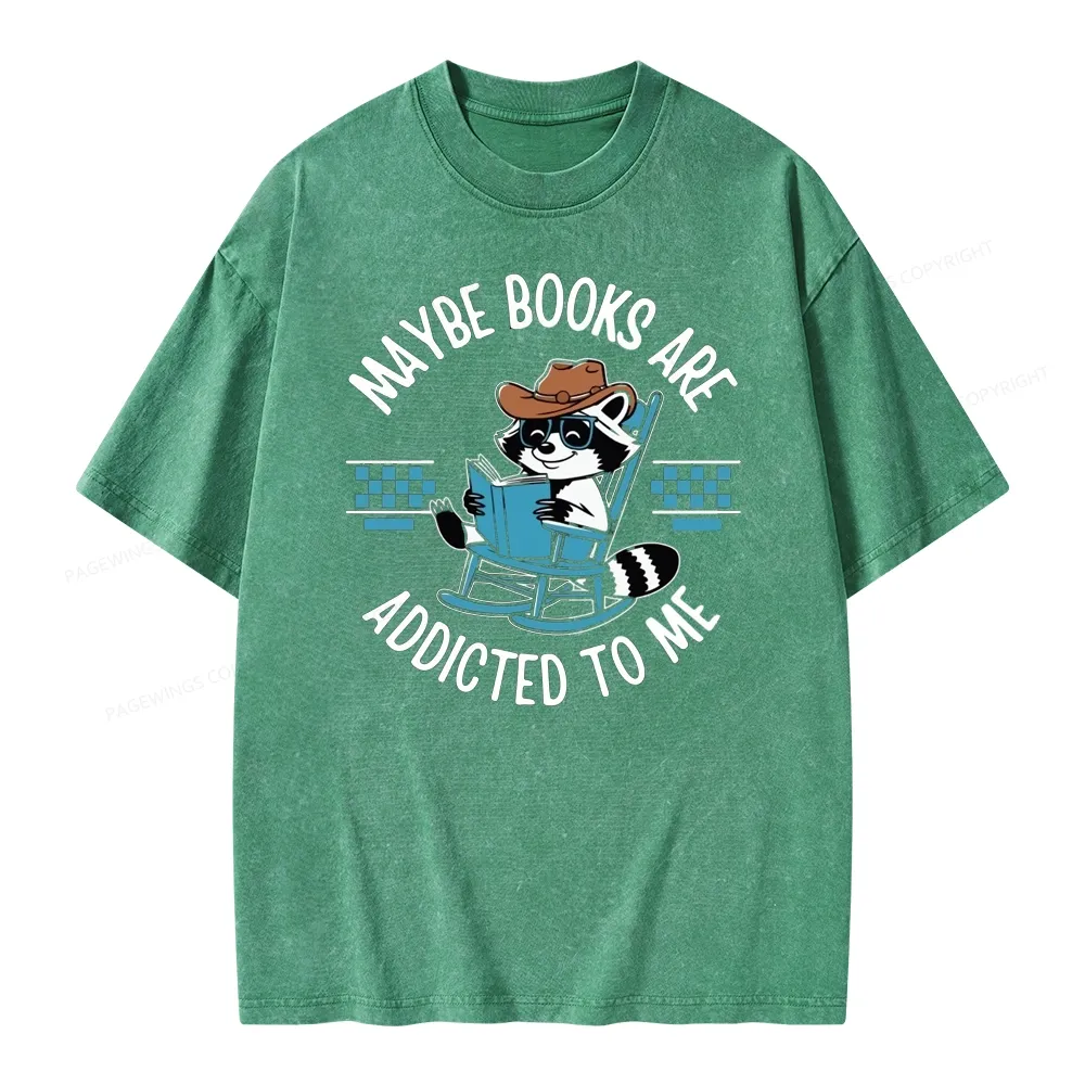 Pagewing Books Are Addicted To Me Unisex Washed T-shirt