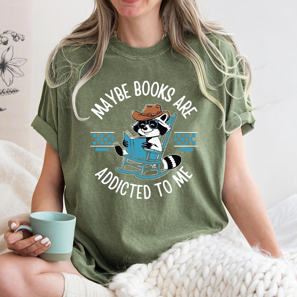 Pagewing Books Are Addicted To Me Unisex Washed T-shirt