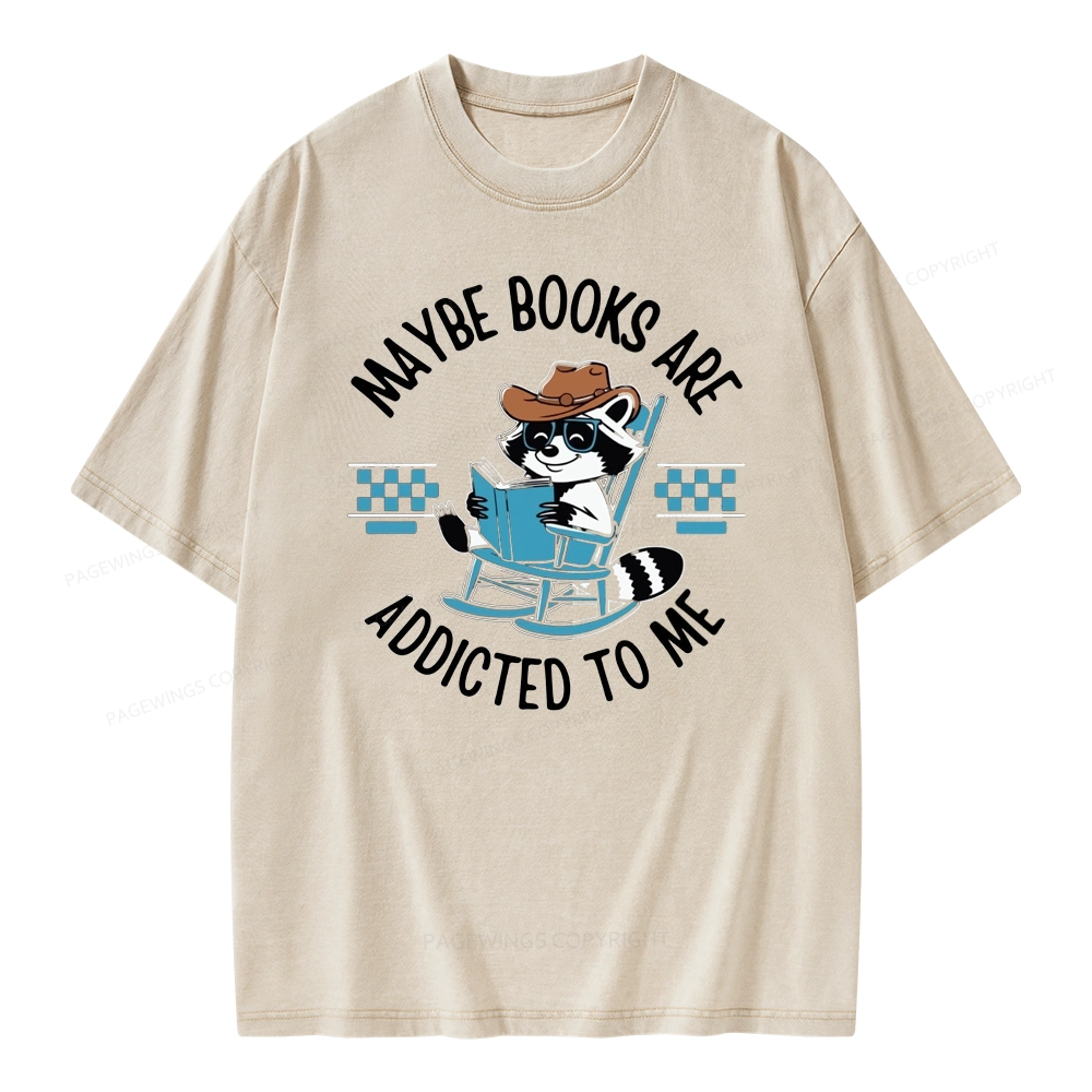 Pagewing Books Are Addicted To Me Unisex Washed T-shirt