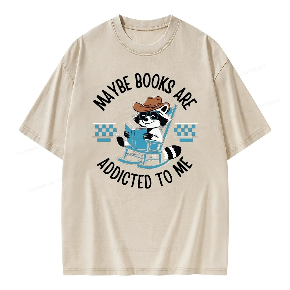 Pagewing Books Are Addicted To Me Unisex Washed T-shirt