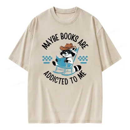 Pagewing Books Are Addicted To Me Unisex Washed T-shirt