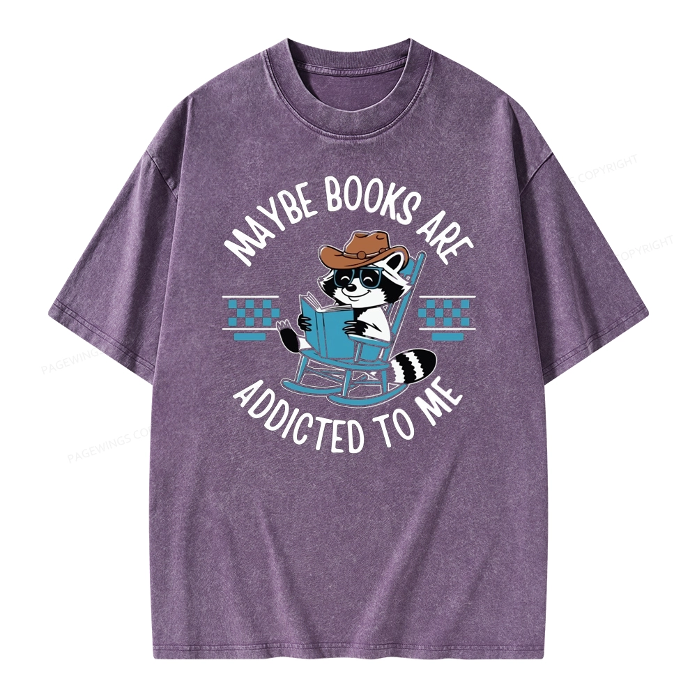 Pagewing Books Are Addicted To Me Unisex Washed T-shirt