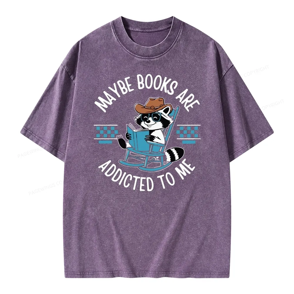 Pagewing Books Are Addicted To Me Unisex Washed T-shirt