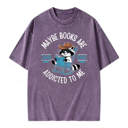 Pagewing Books Are Addicted To Me Unisex Washed T-shirt