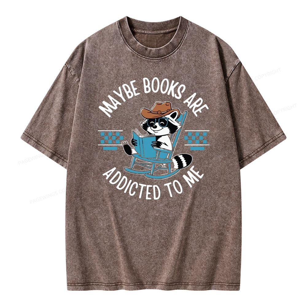 Pagewing Books Are Addicted To Me Unisex Washed T-shirt