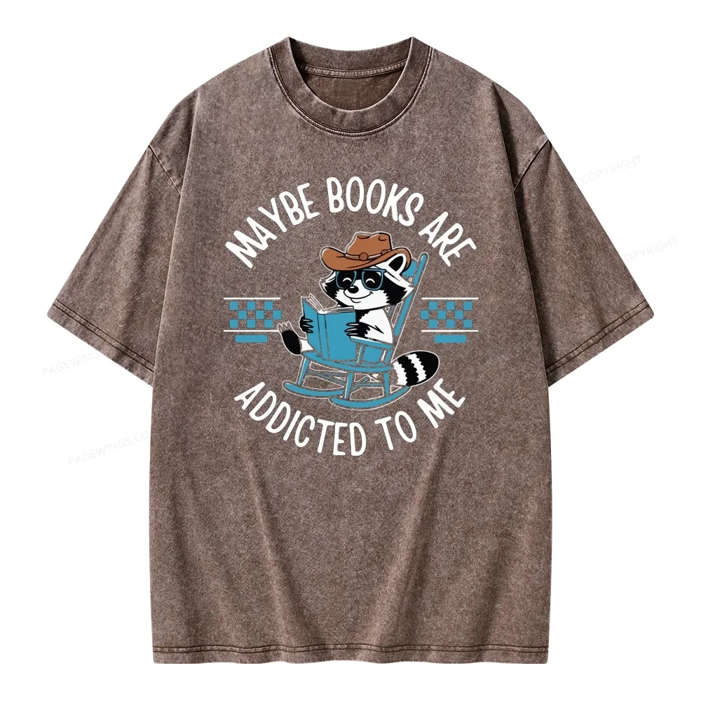 Pagewing Books Are Addicted To Me Unisex Washed T-shirt