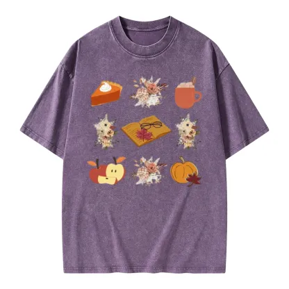 Pagewings Thanksgiving Book Unisex Washed T-shirt