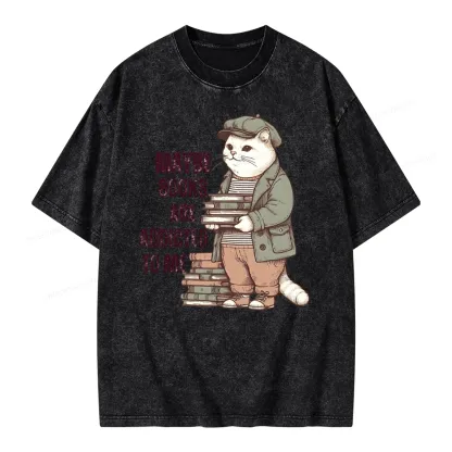 Pagewing Books Are Addicted To Me Unisex Washed T-shirt