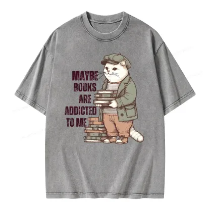 Pagewing Books Are Addicted To Me Unisex Washed T-shirt