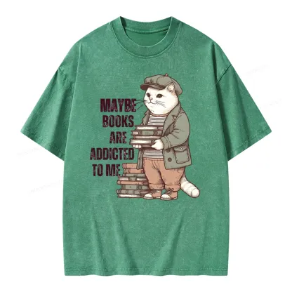 Pagewing Books Are Addicted To Me Unisex Washed T-shirt