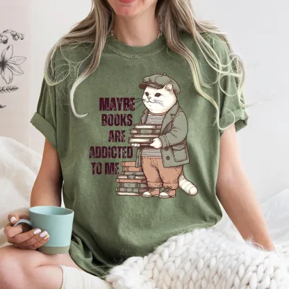 Pagewing Books Are Addicted To Me Unisex Washed T-shirt