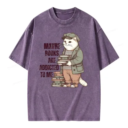 Pagewing Books Are Addicted To Me Unisex Washed T-shirt