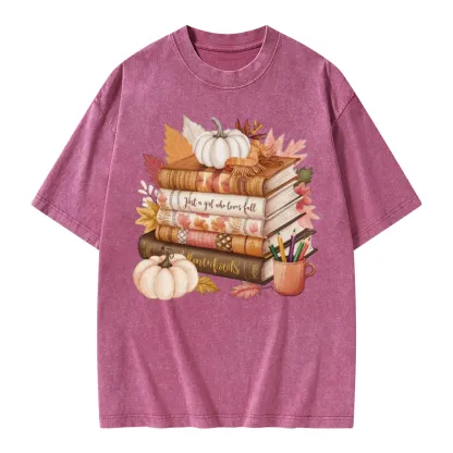 Pagewings Thanksgiving Fall Pumpkin Unisex Washed T-shirt