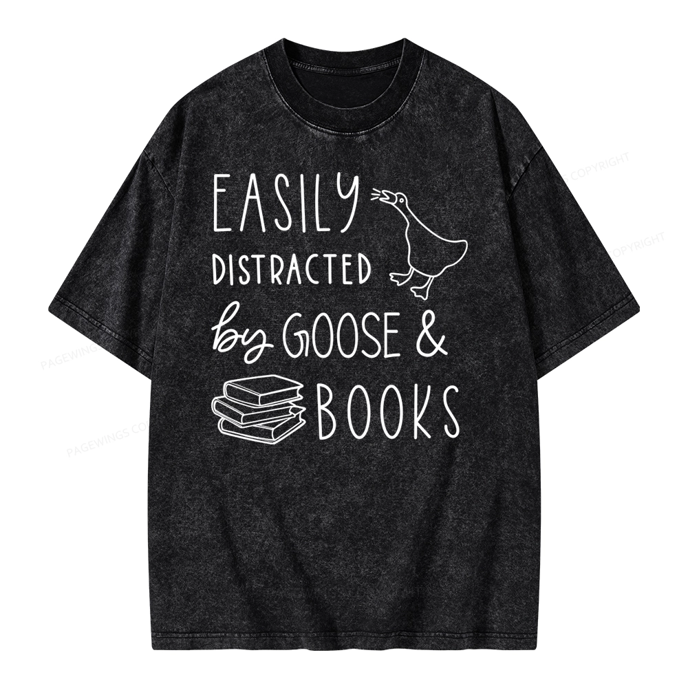 Pagewing Easily Distracted Unisex Washed T-shirt