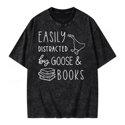 Pagewing Easily Distracted Unisex Washed T-shirt