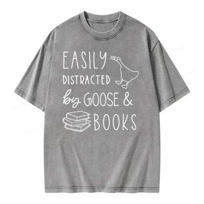 Pagewing Easily Distracted Unisex Washed T-shirt