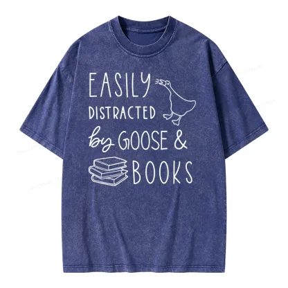 Pagewing Easily Distracted Unisex Washed T-shirt