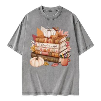 Pagewings Thanksgiving Fall Pumpkin Unisex Washed T-shirt