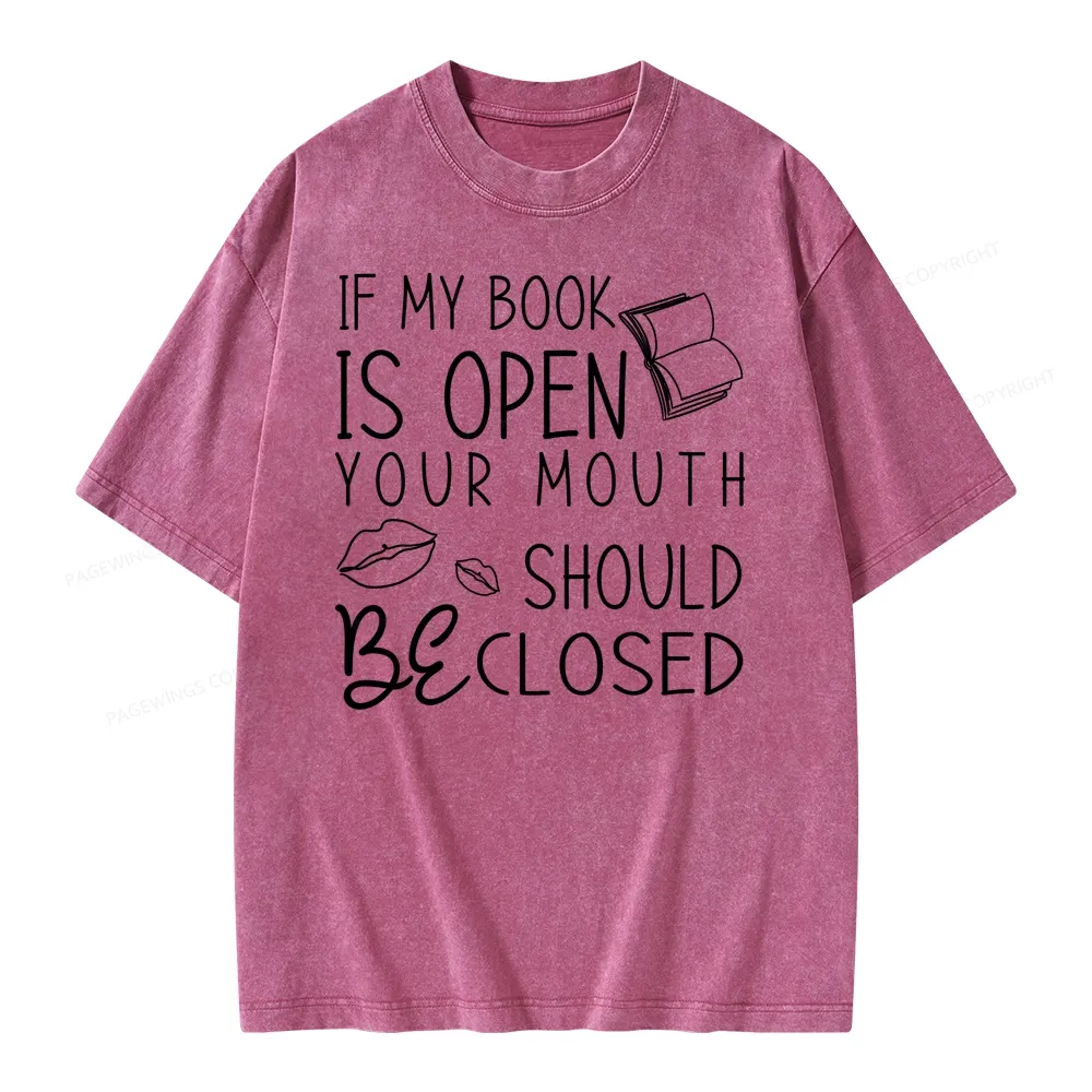 Pagewing If My Book Is Open Unisex Washed T-shirt