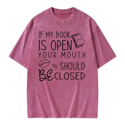 Pagewing If My Book Is Open Unisex Washed T-shirt