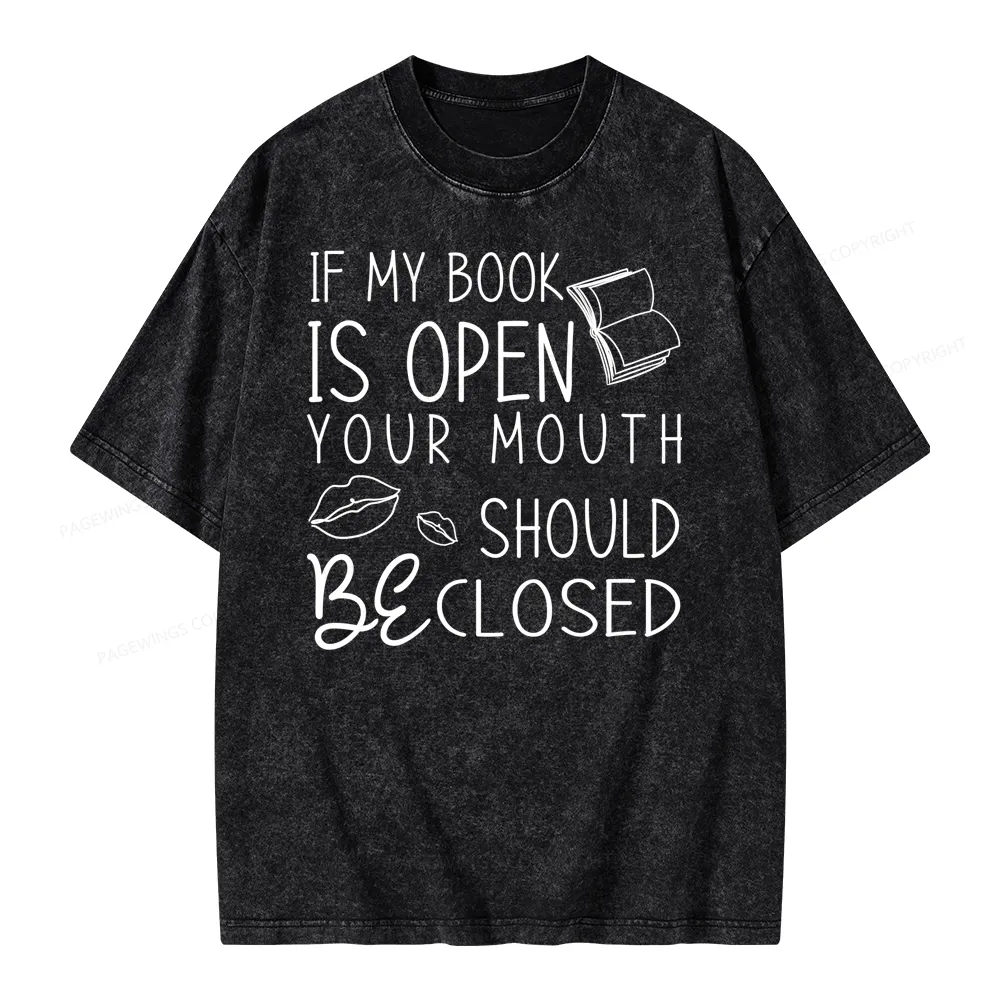 Pagewing If My Book Is Open Unisex Washed T-shirt