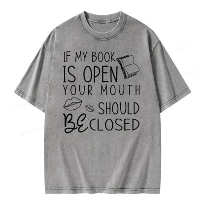 Pagewing If My Book Is Open Unisex Washed T-shirt