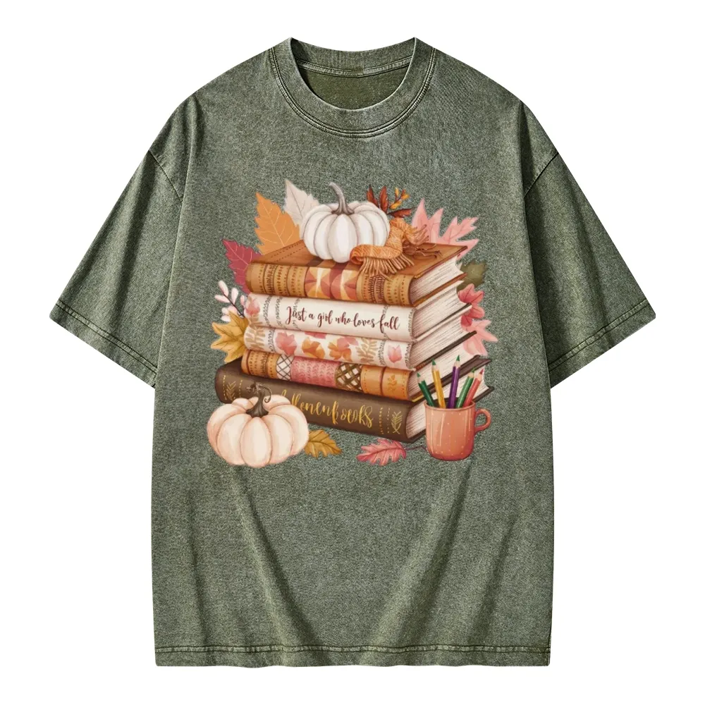 Pagewings Thanksgiving Fall Pumpkin Unisex Washed T-shirt