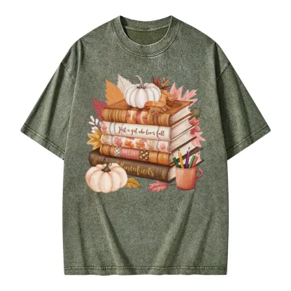Pagewings Thanksgiving Fall Pumpkin Unisex Washed T-shirt