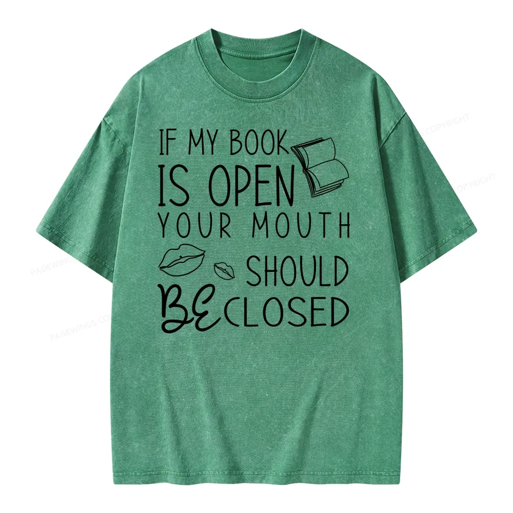 Pagewing If My Book Is Open Unisex Washed T-shirt