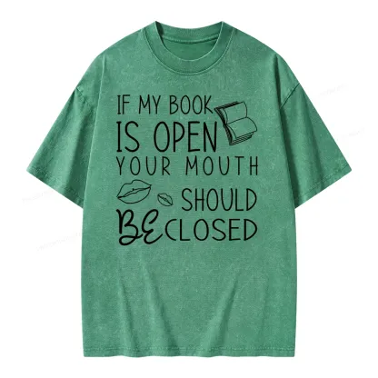 Pagewing If My Book Is Open Unisex Washed T-shirt