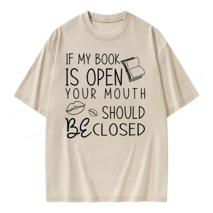 Pagewing If My Book Is Open Unisex Washed T-shirt