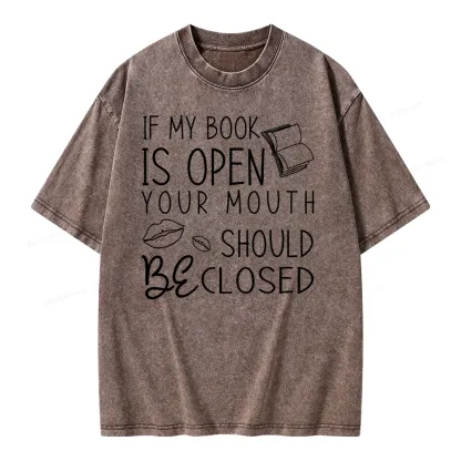 Pagewing If My Book Is Open Unisex Washed T-shirt