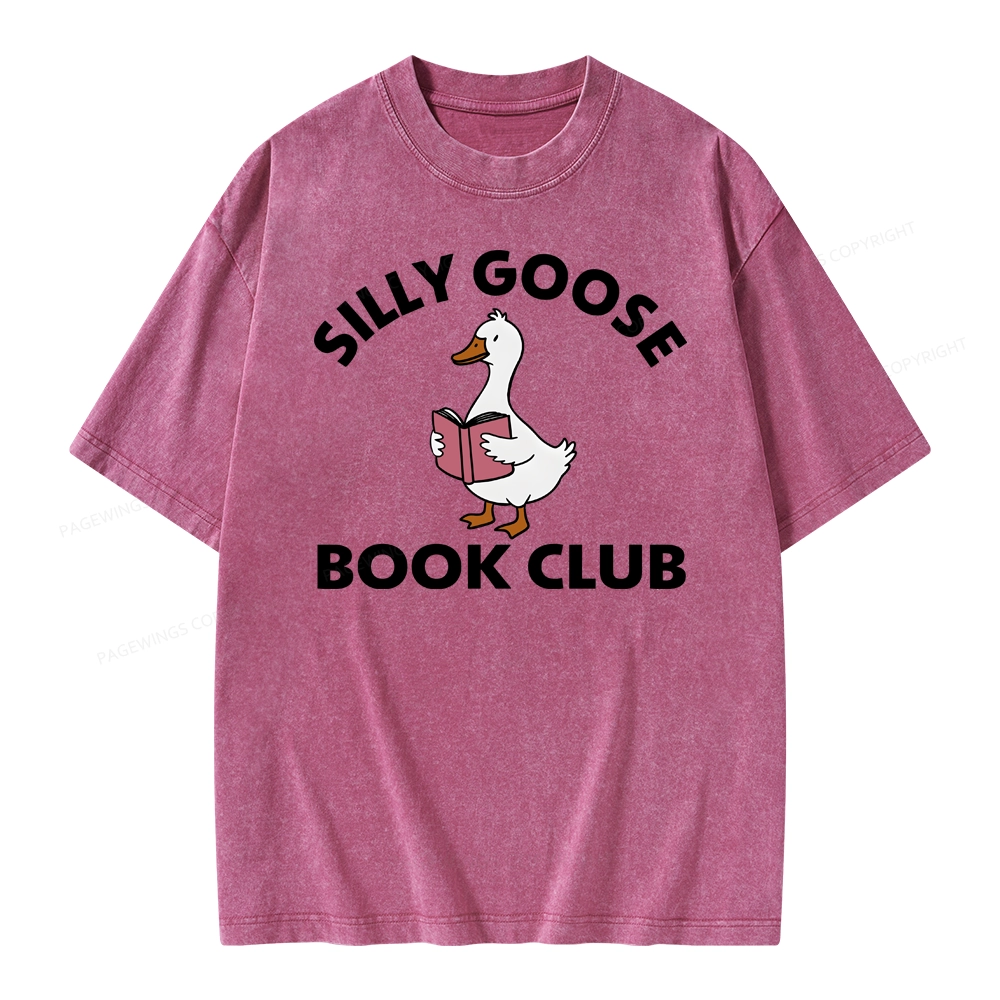 Pagewing Cute Silly Goose Unisex Washed T-shirt