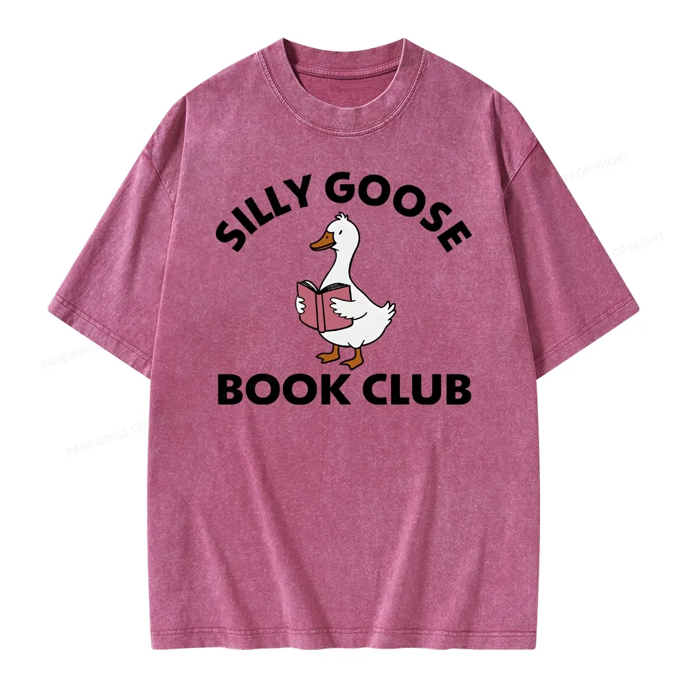 Pagewing Cute Silly Goose Unisex Washed T-shirt