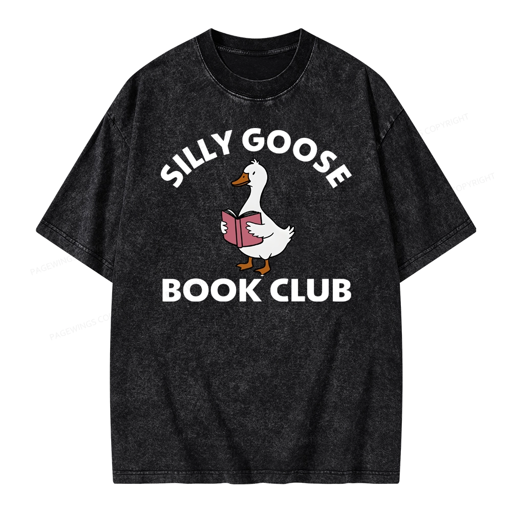 Pagewing Cute Silly Goose Unisex Washed T-shirt