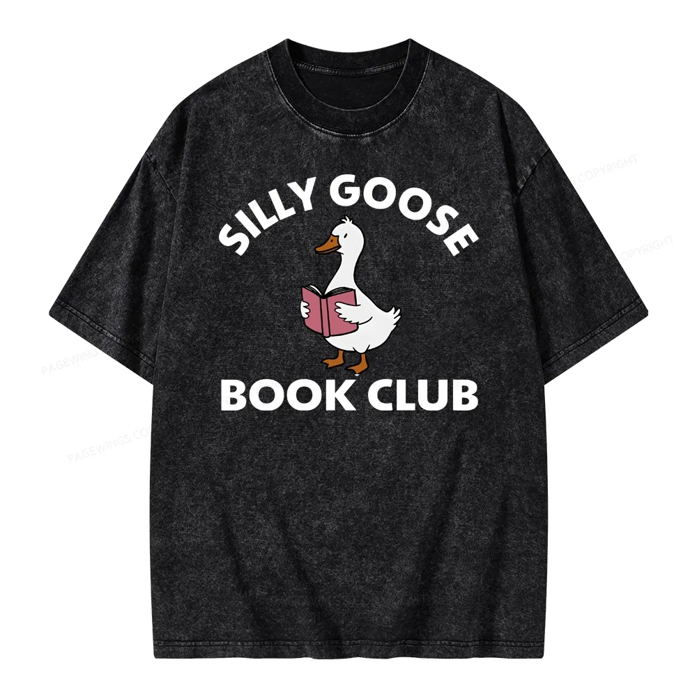 Pagewing Cute Silly Goose Unisex Washed T-shirt