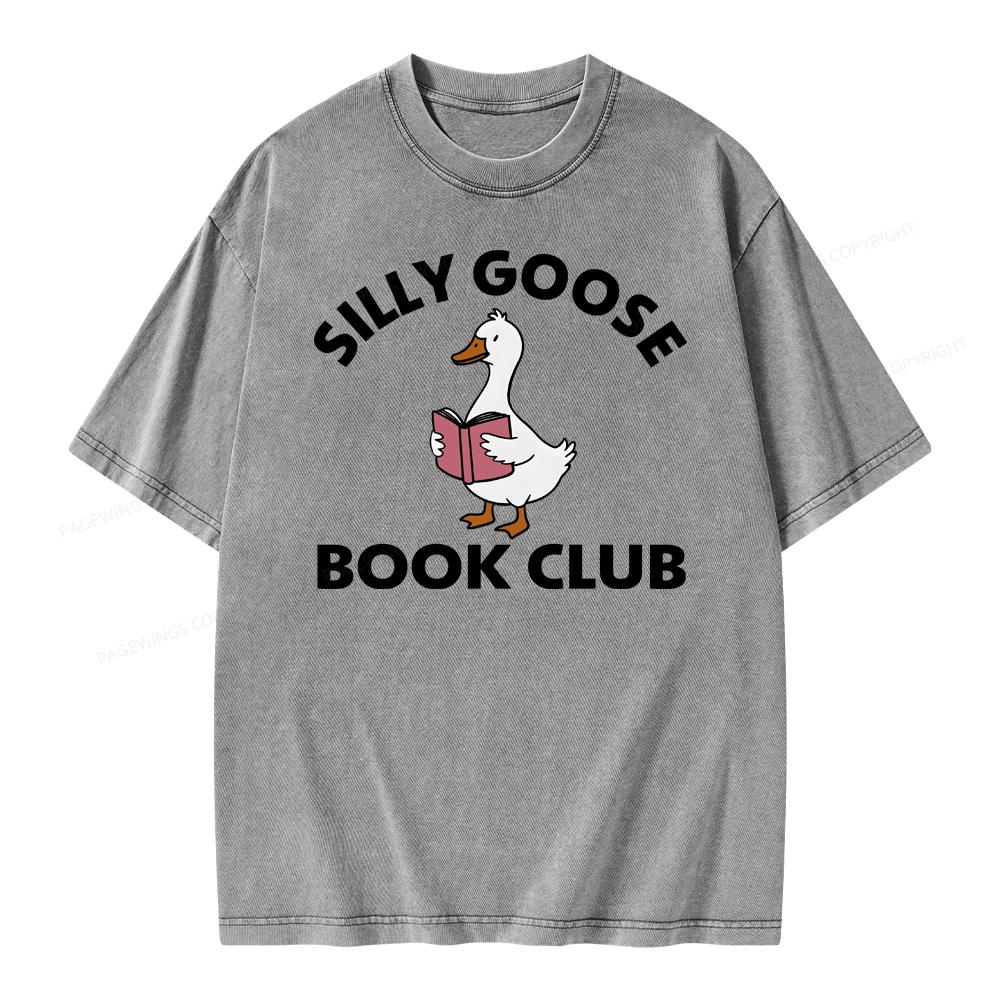 Pagewing Cute Silly Goose Unisex Washed T-shirt