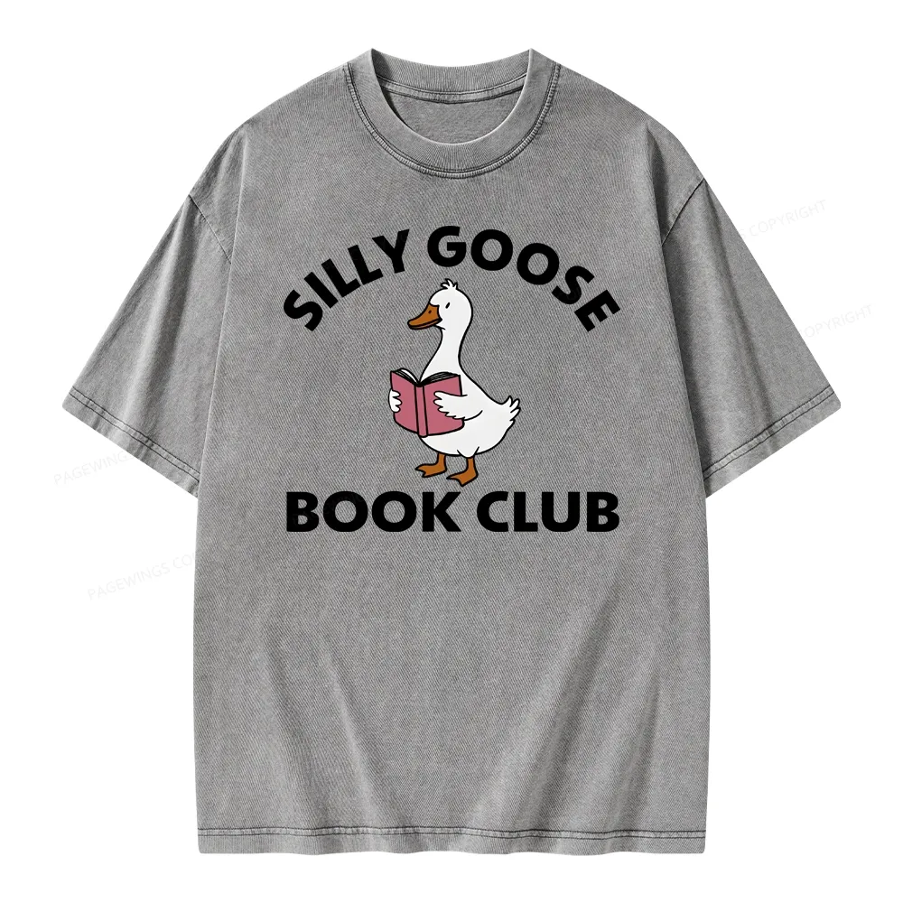 Pagewing Cute Silly Goose Unisex Washed T-shirt