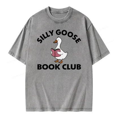 Pagewing Cute Silly Goose Unisex Washed T-shirt