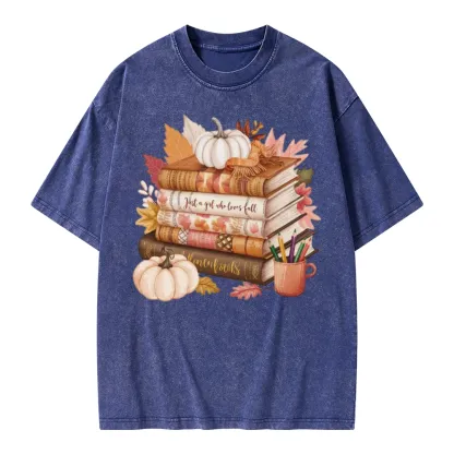 Pagewings Thanksgiving Fall Pumpkin Unisex Washed T-shirt