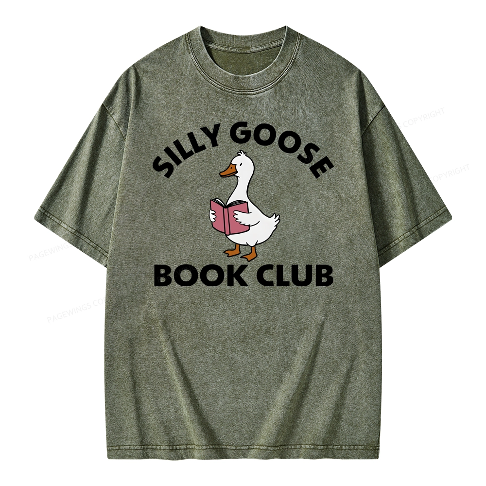 Pagewing Cute Silly Goose Unisex Washed T-shirt